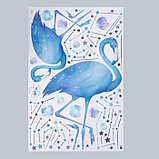 Наклейка пластик интерьерная цветная "Звёздные фламинго", фото 2