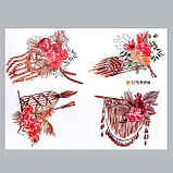 Наклейка пластик интерьерная цветная "Панно вязаные и цветы" 60х80 см, фото 2