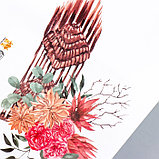 Наклейка пластик интерьерная цветная "Панно вязаные и цветы" 60х80 см, фото 3