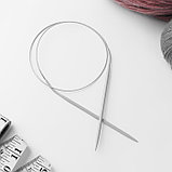 Спицы круговые, для вязания, с тефлоновым покрытием, с металлическим тросом, d = 4 мм, 14/80 см, фото 2