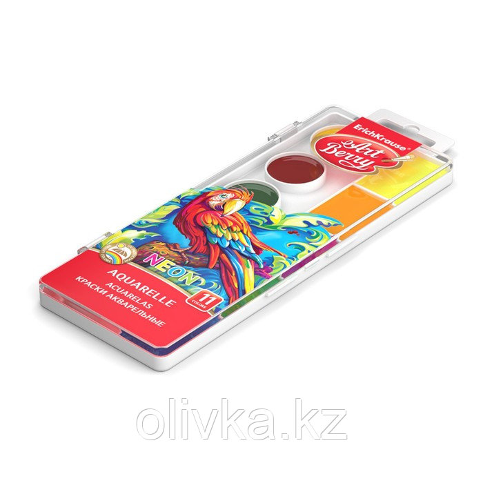 Акварель 11 цветов ErichKrause ArtBerry Neon, неоновая, с УФ-защитой, с увеличенными кюветами XXL, пластик, - фото 3 - id-p110925906