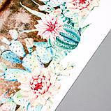 Наклейка пластик интерьерная цветная "Кактусы в горшочке" 30х60 см, фото 3
