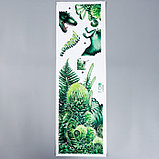 Наклейка пластик интерьерная цветная "Тиранозавр в джунглях" 30х90 см, фото 2