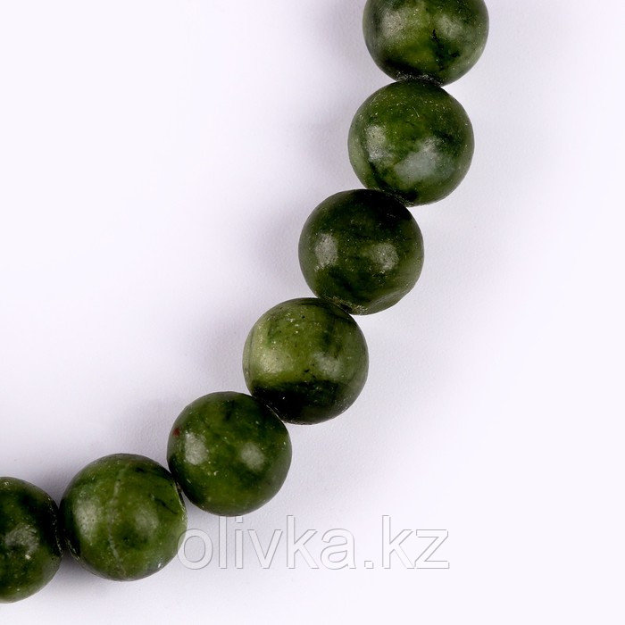 Бусины из натурального камня «Зелёный нефрит» набор 36 шт., размер 1 шт. 10 мм - фото 4 - id-p110948225