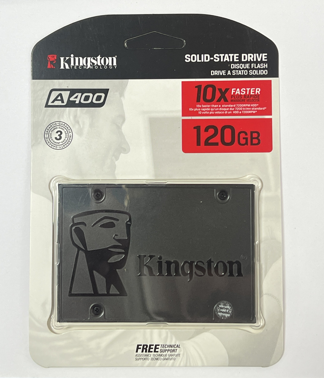 Твердотельный накопитель SSD 120GB Kingston A400 SATA-III - фото 1 - id-p110954901