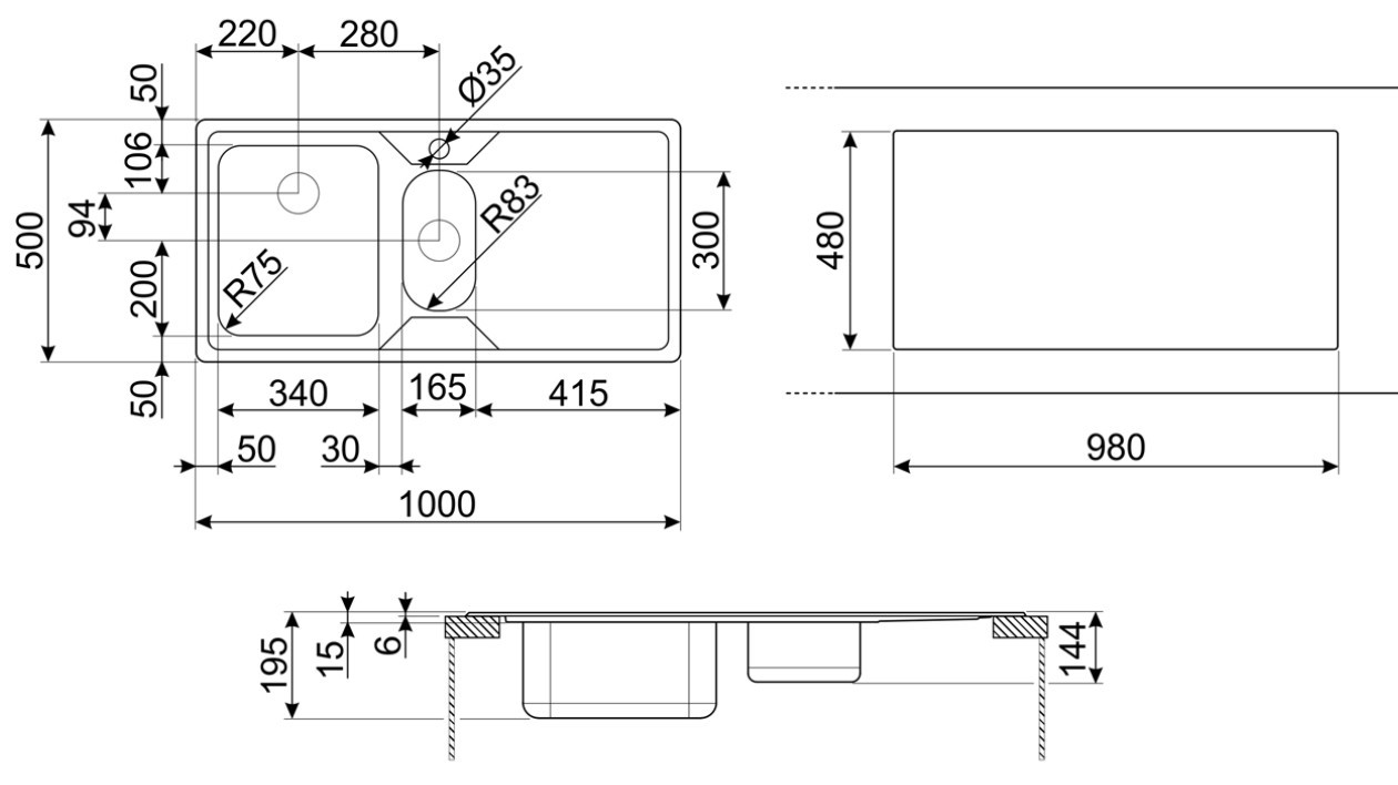 Кухонная мойка Smeg LP102D-2 - фото 2 - id-p110955063