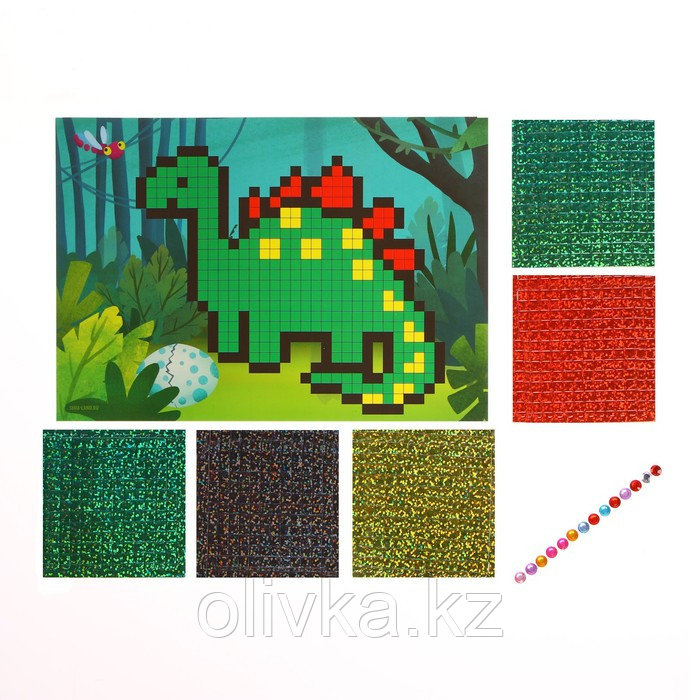 Стикерная мозаика «Динозавр», EVA стикеры + стразы - фото 3 - id-p110936550