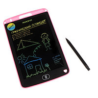 Графический планшет для рисования и заметок LCD Maxvi MGT-01С, 8.5 , цветной дисплей, розовы