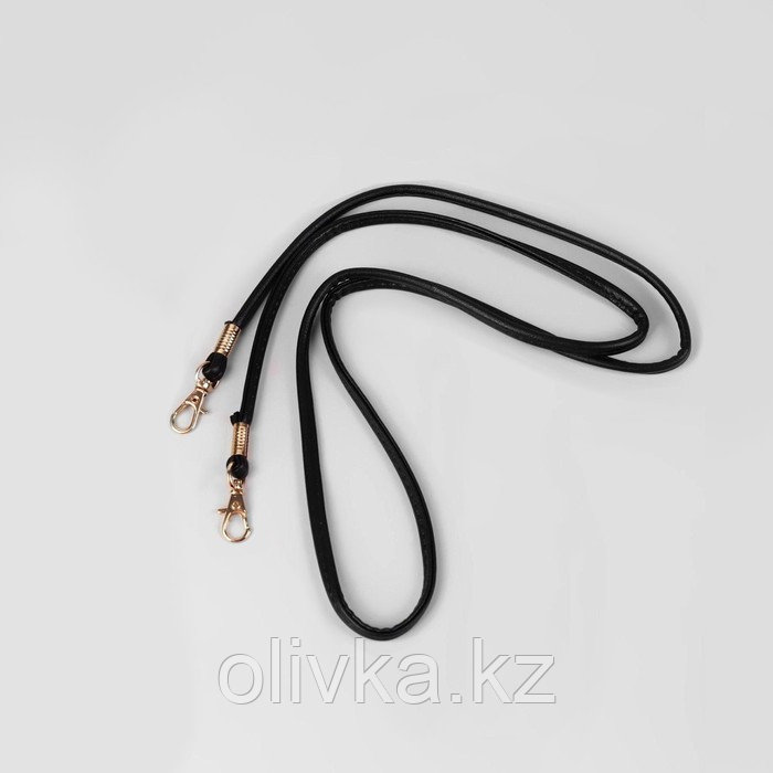 Ручка-шнурок для сумки, с карабинами, 120 × 0,6 см, цвет чёрный - фото 2 - id-p110924069