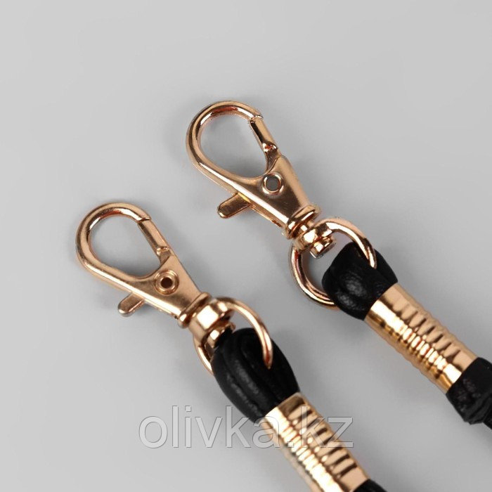 Ручка-шнурок для сумки, с карабинами, 120 × 0,6 см, цвет чёрный - фото 3 - id-p110924069