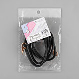 Ручка-шнурок для сумки, с карабинами, 120 × 0,6 см, цвет чёрный, фото 5