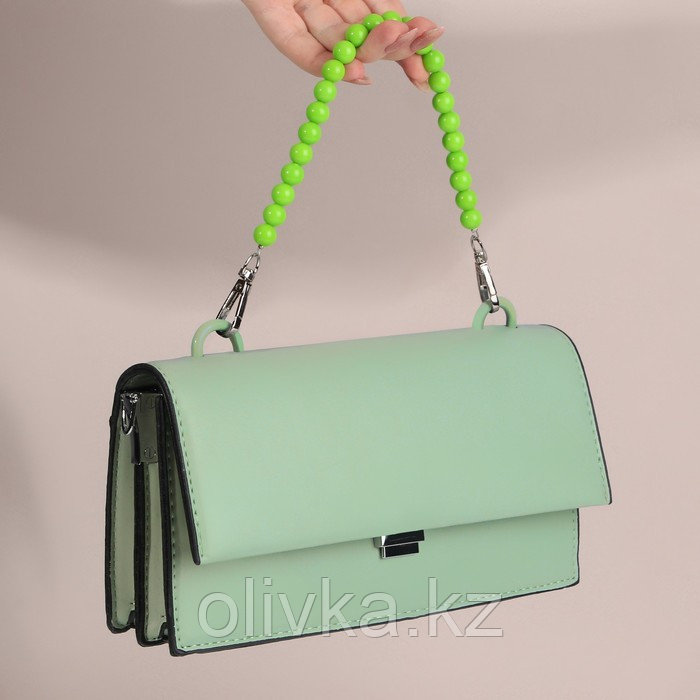 Ручка для сумки, бусы, d = 10 мм, 30 см, цвет зелёный - фото 5 - id-p110947243