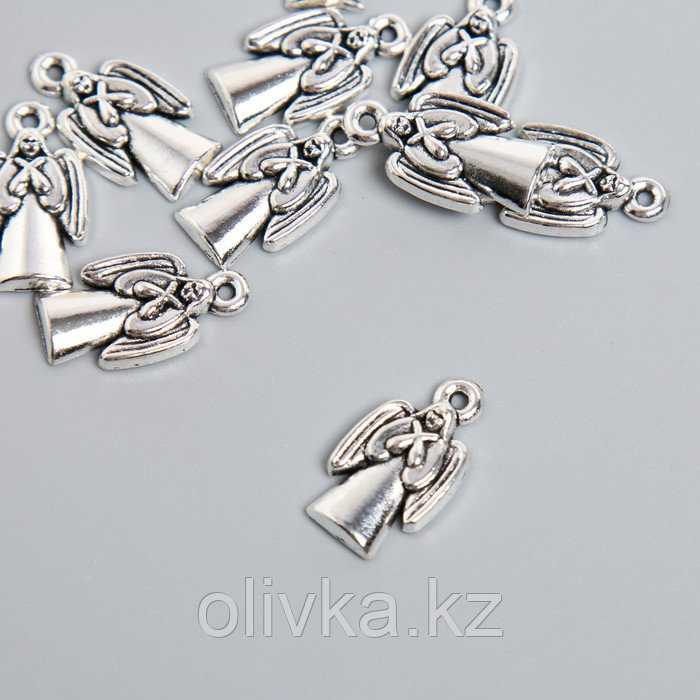 Декор для творчества металл "Ангел" серебро 1,8х1 см - фото 1 - id-p110948237