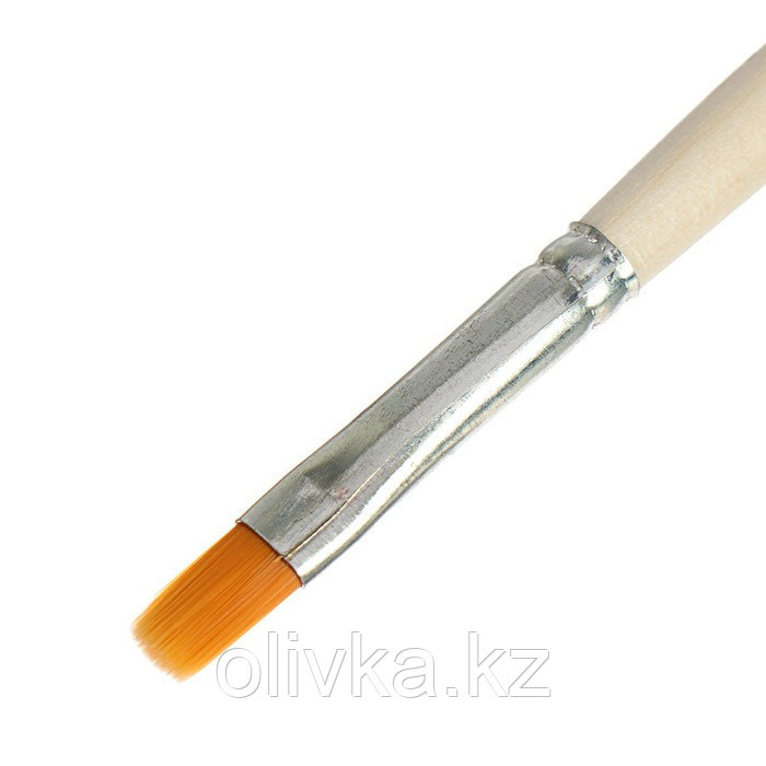 Кисть Синтетика Плоская № 6 (ширина обоймы 6 мм; длина волоса 10 мм), деревянная ручка, Calligrata - фото 2 - id-p110919485