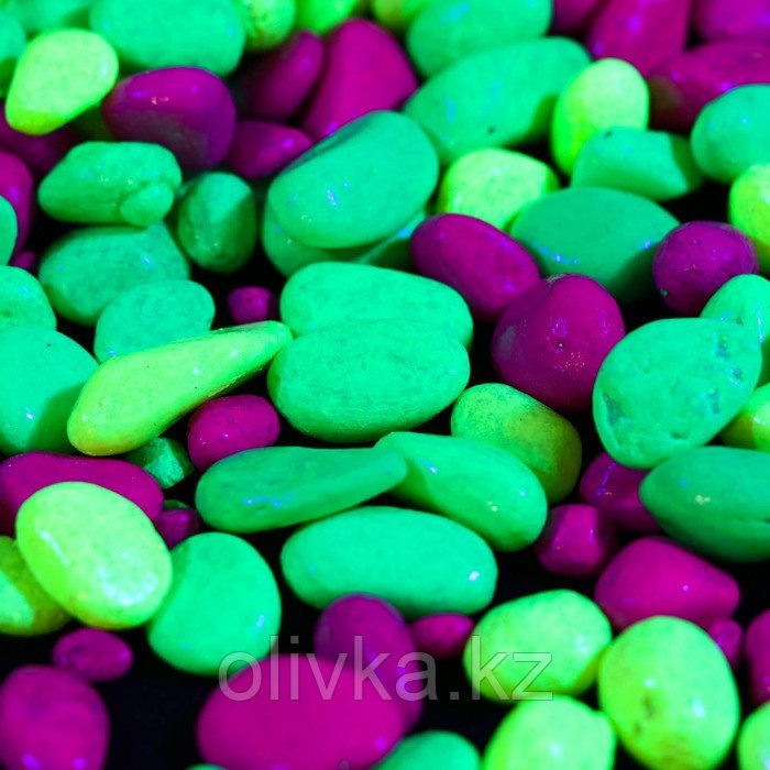Галька декоративная, флуоресцентнная микс: лимонный, зеленый, пурпурный, 350 г, фр.8-12 мм - фото 6 - id-p110924080