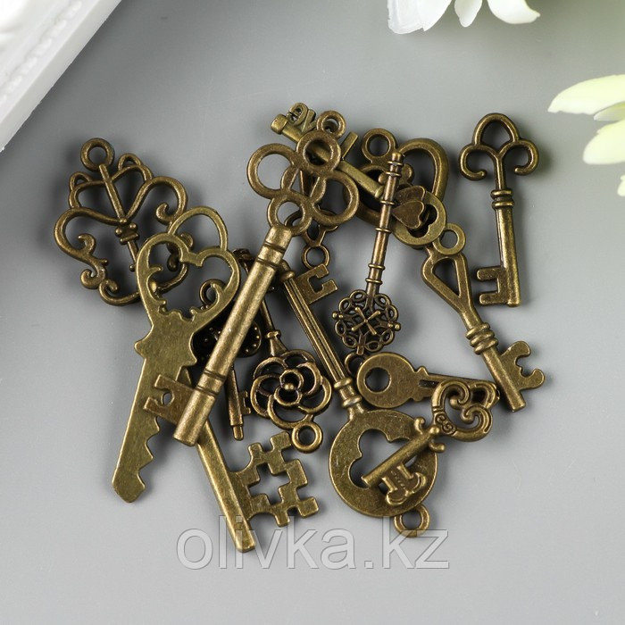 Декор "Ключи", античная бронза, набор 13 шт - фото 2 - id-p110921354