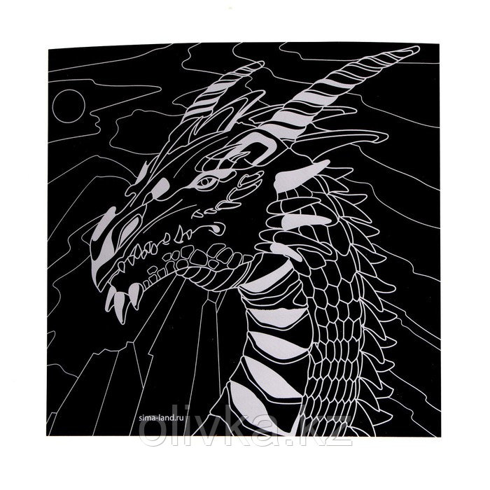 Набор гравюр «Драконы», 2 шт, 19х19 см, с металлическим эффектом «золото» - фото 5 - id-p110934615