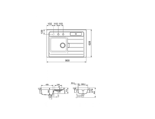 Кухонная мойка Smeg LC90P - фото 2 - id-p110955268