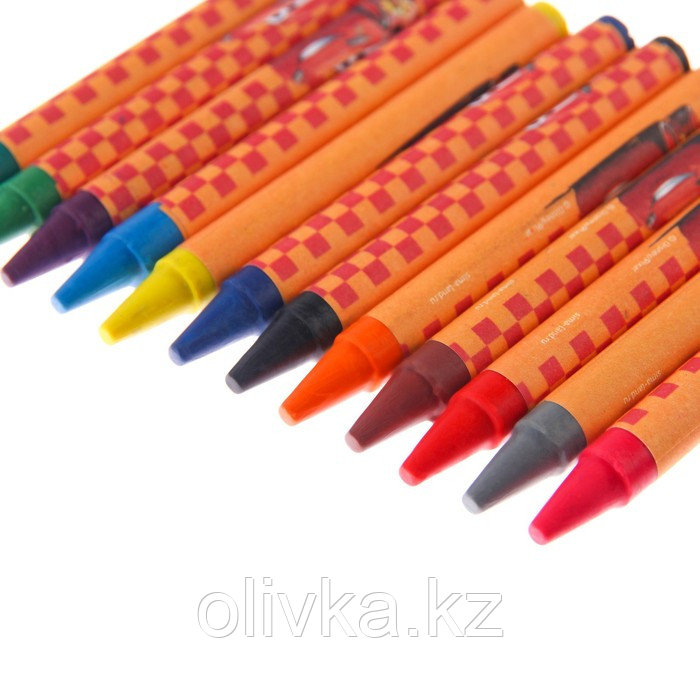 Восковые карандаши, набор 12 цветов, Тачки - фото 3 - id-p110938449