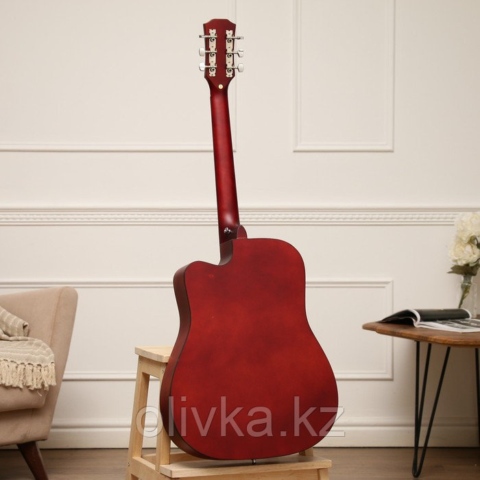 Гитара акустическая, цвет санберст, 104см, с вырезом - фото 2 - id-p110929797