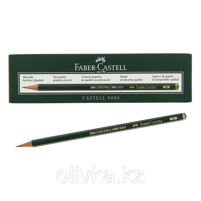 Карандаш художественный чёрнографитный Faber-Castel CASTELL® 9000 профессиональные 3B зелёный - фото 1 - id-p110912315