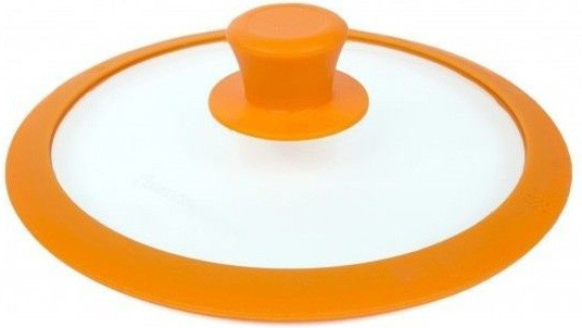 9955 FISSMAN Стеклянная крышка GOURMET 20 см с оранжевым силиконовым ободком - фото 2 - id-p96530727