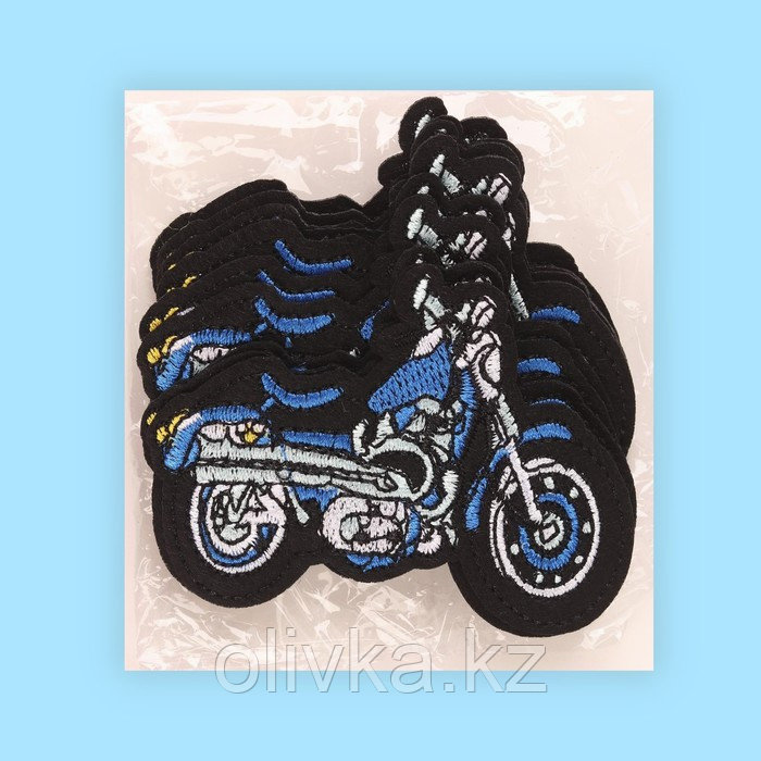 Термоаппликация «Мотоцикл», 8 × 6 см, цвет синий - фото 5 - id-p110924125
