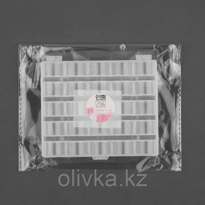 Органайзер для ниток, на 25 шпулек, 12 × 10 × 3 см, цвет прозрачный - фото 4 - id-p110932683
