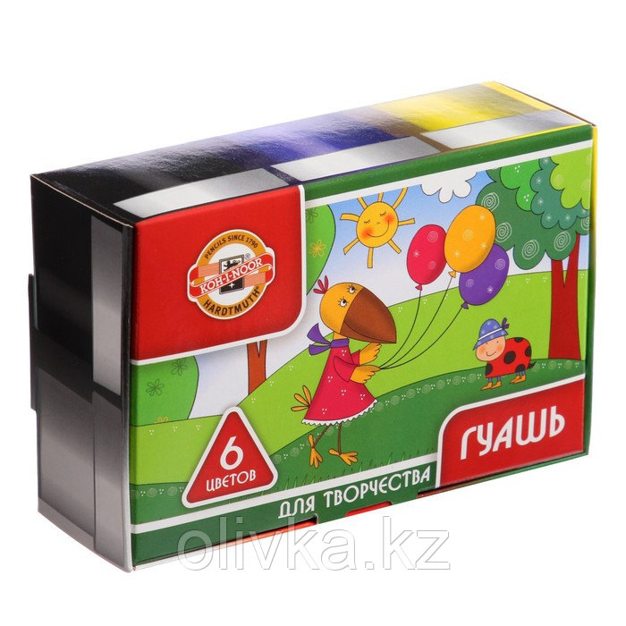 Гуашь 6 цветов х 25 мл, Koh-I-Noor, в картонной коробке - фото 4 - id-p110911550