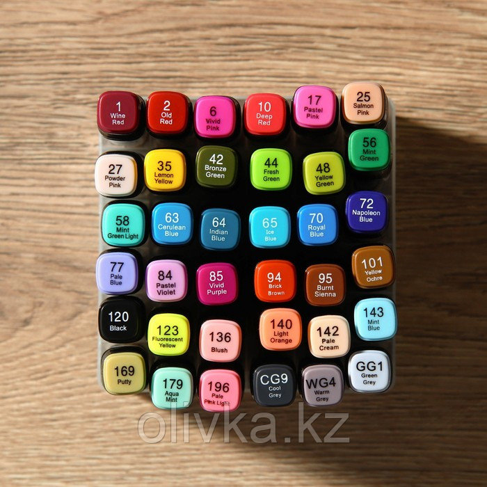 Маркеры для скетчинга 2-х сторонние, 36 цветов Main colors, теплые - фото 4 - id-p110934677