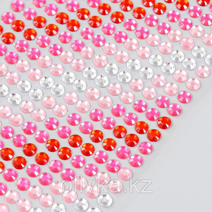 Наклейка пластик стразы "Градиент красно-розового" 30х10,5 см - фото 3 - id-p110919555
