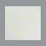 Наклейка пластик интерьерная фосфорная "Сердце 3D" 30х28 см, фото 2