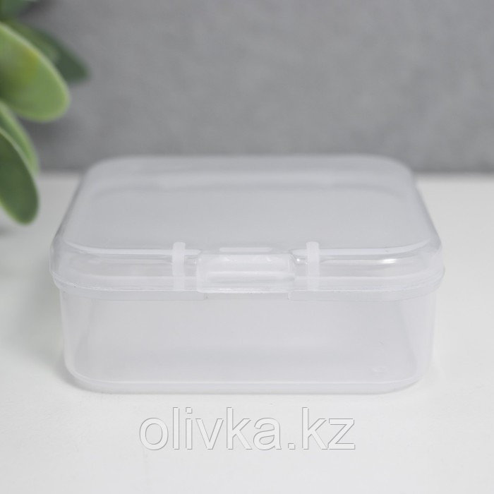 Шкатулка пластик для мелочей "Квадрат" прозрачная 2х5,5х5,5 см - фото 1 - id-p110937643