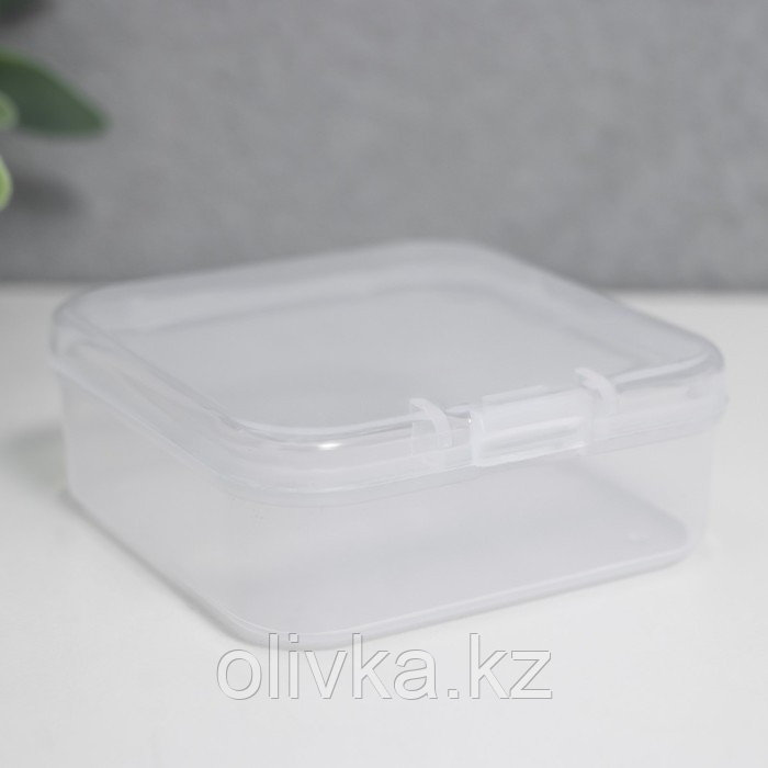 Шкатулка пластик для мелочей "Квадрат" прозрачная 2х5,5х5,5 см - фото 2 - id-p110937643