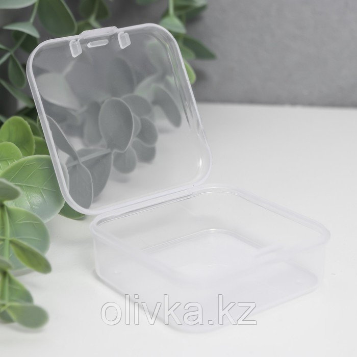 Шкатулка пластик для мелочей "Квадрат" прозрачная 2х5,5х5,5 см - фото 3 - id-p110937643