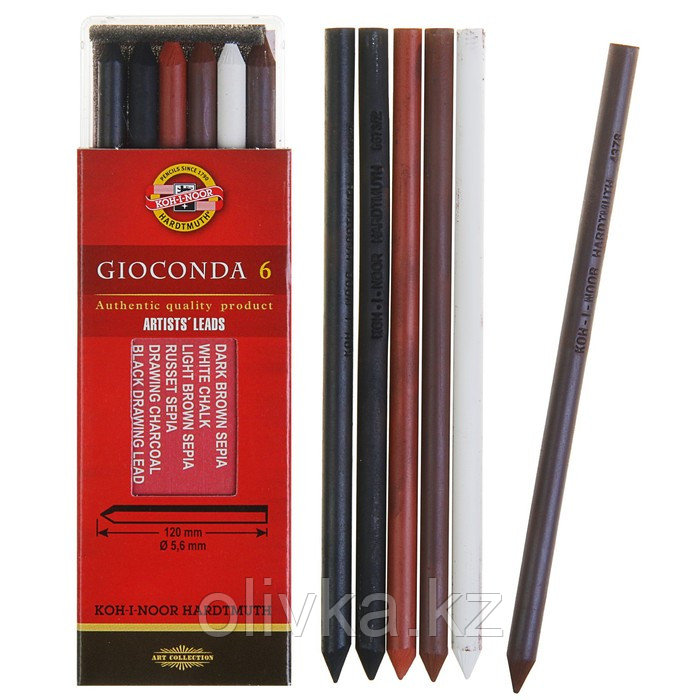Набор стержней для рисования Koh-I-Noor 4869 (III) Gioconda, 5,6 мм, 6 штук, микс - фото 1 - id-p110917750