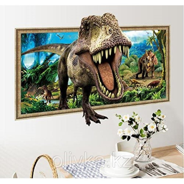 Наклейка 3Д интерьерная Динозавр 90*60см - фото 1 - id-p110931752
