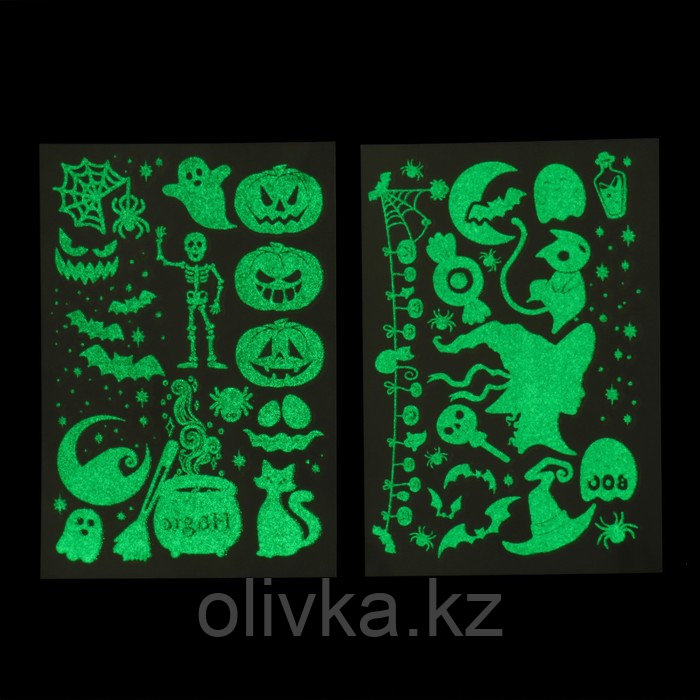 Набор тату на Halloween, 2 листа в наборе, светятся в темноте - фото 3 - id-p110936677