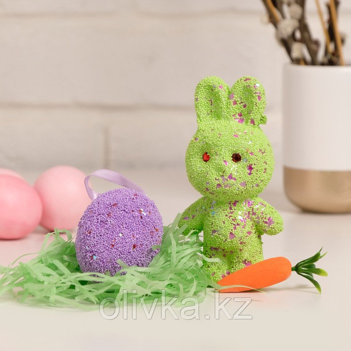Набор декора  Кролик, морковка, яйцо. (6*12см)