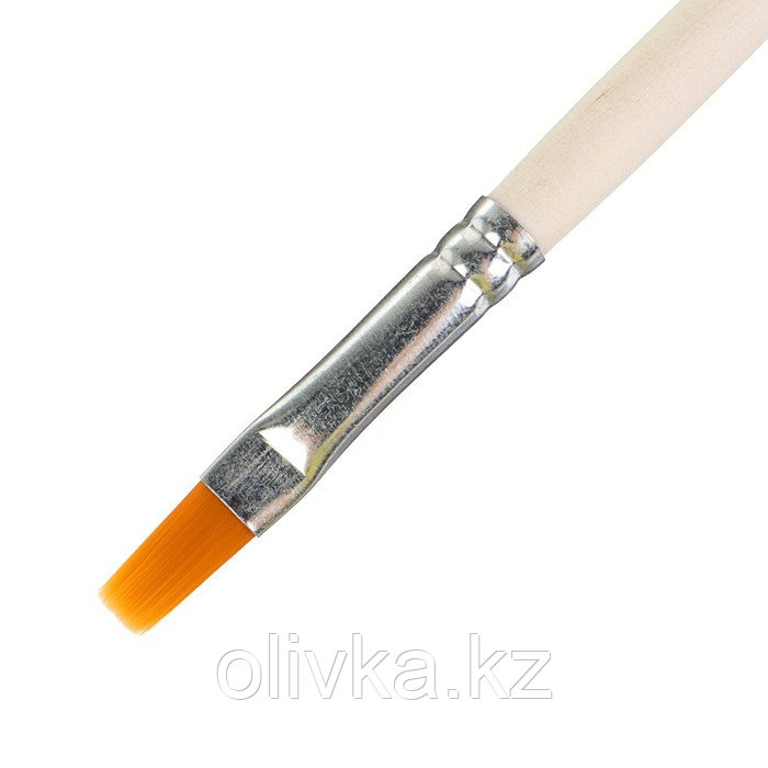 Кисть Синтетика Плоская № 8 (ширина обоймы 8 мм; длина волоса 12 мм), деревянная ручка, Calligrata - фото 2 - id-p110918687