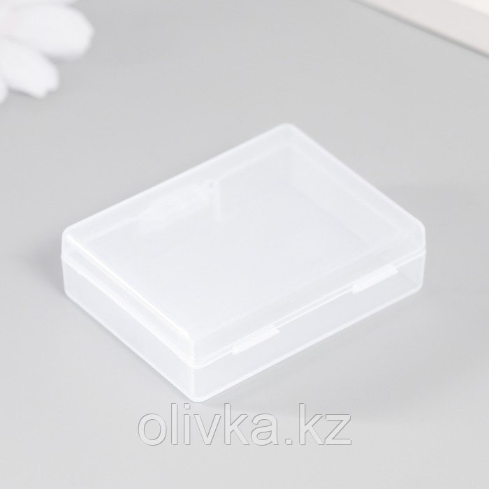 Шкатулка пластик для мелочей "Прямоугольная" прозрачная 4,3х5,5х1,6 см - фото 3 - id-p110944386