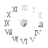 Часы-наклейка, серия: DIY, "Аннита", дискретный ход, d-50 см, сек.стрелка 12 см, АА, серебро