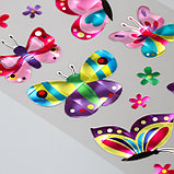 Наклейка пластик голография "Бабочки" МИКС 29х11 см, фото 4