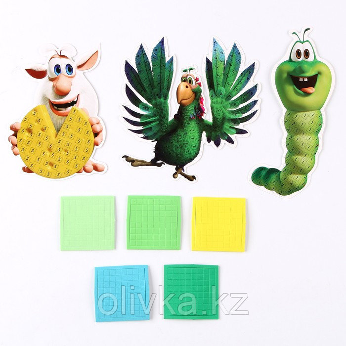 Набор для детского творчества «Буба» аппликация, мягкая мозаика в форме героев 3 шт. - фото 2 - id-p110949399