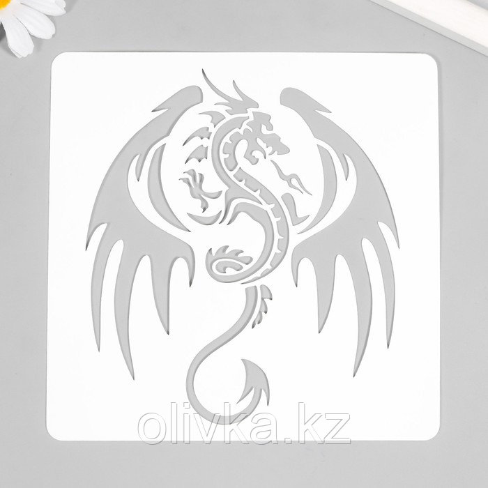 Трафарет для татуировки "Дракон" 15х15 см - фото 1 - id-p110935751