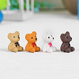 Миниатюра кукольная «Мишка», набор 4 шт, размер 1 шт: 1,8×1,4×1,1 см, цвета МИКС, фото 2