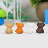 Миниатюра кукольная «Мишка», набор 4 шт, размер 1 шт: 1,8×1,4×1,1 см, цвета МИКС, фото 3