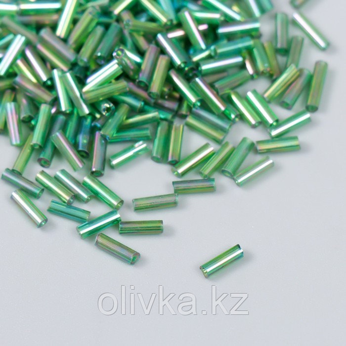 Бисер "Zlatka" стеклярус 10 г, размер 3", 6 мм, №0167 зеленый 93"78558 - фото 1 - id-p110942432