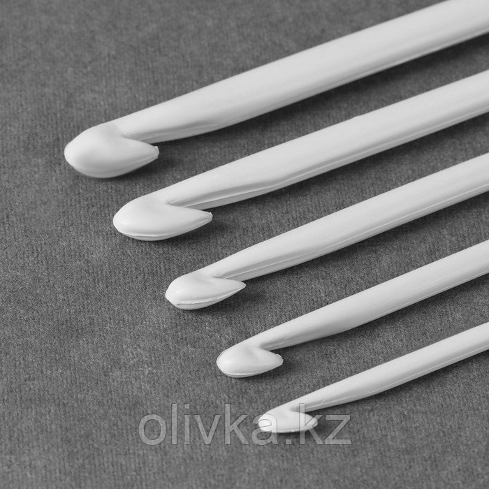 Набор крючков для вязания, d = 4-8 мм, 5 шт, цвет белый - фото 2 - id-p110917801