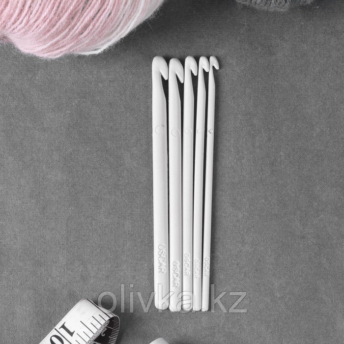 Набор крючков для вязания, d = 4-8 мм, 5 шт, цвет белый - фото 3 - id-p110917801